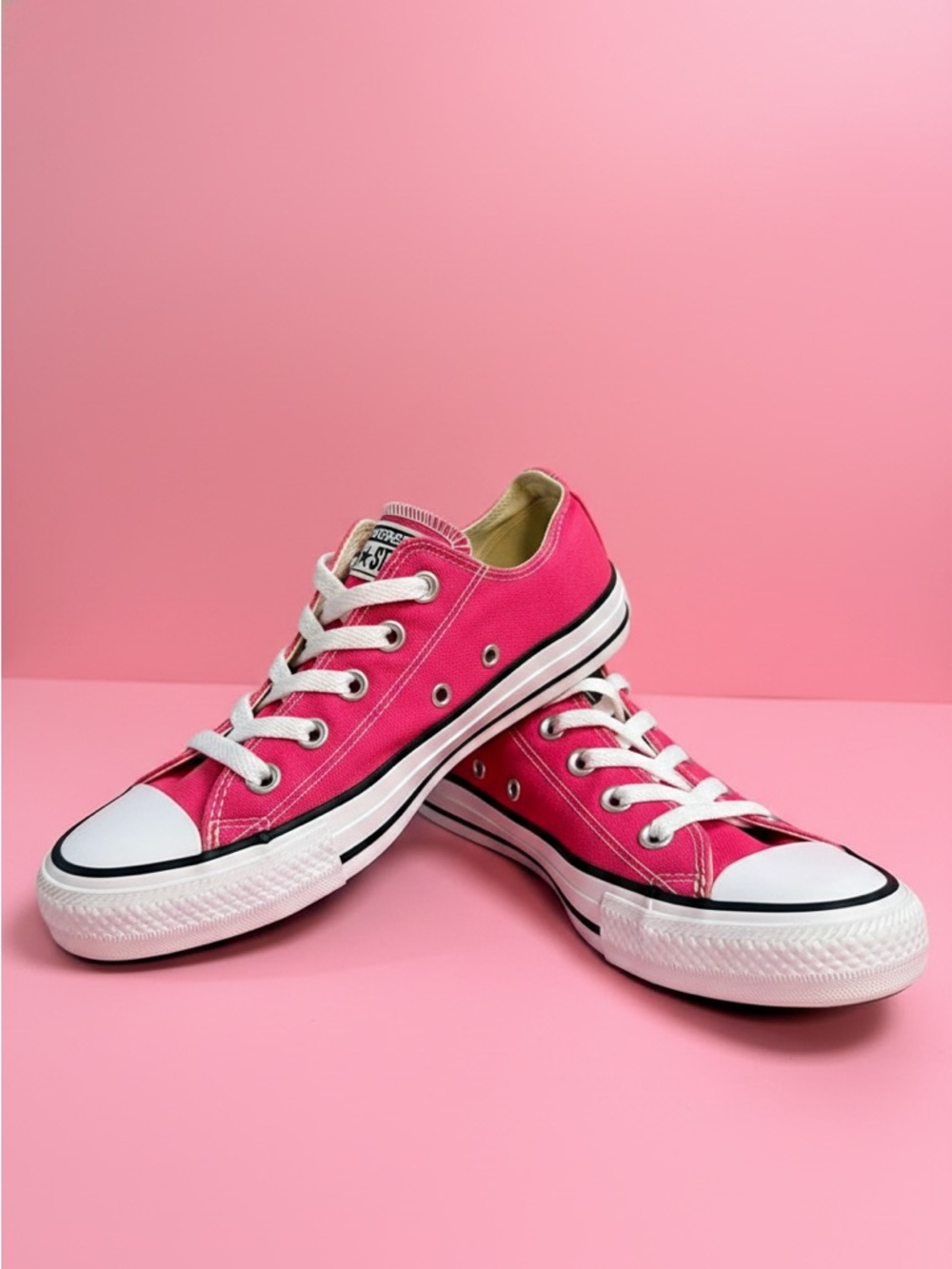 Unisex Pink  Low-Top Canvas Sneakers